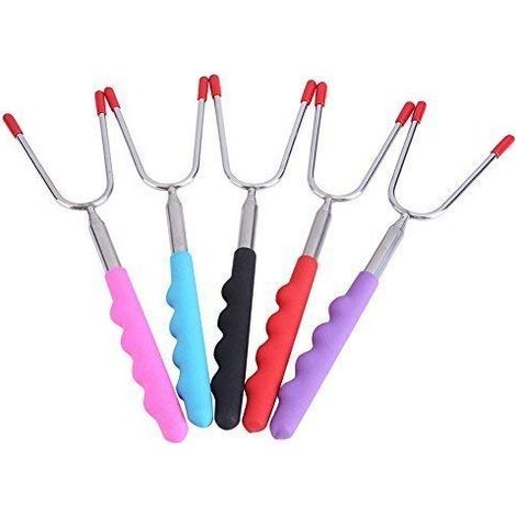 Lot 5 baguettes marshmallow – griller dîner dessert fruits – couverts portables (1/5)