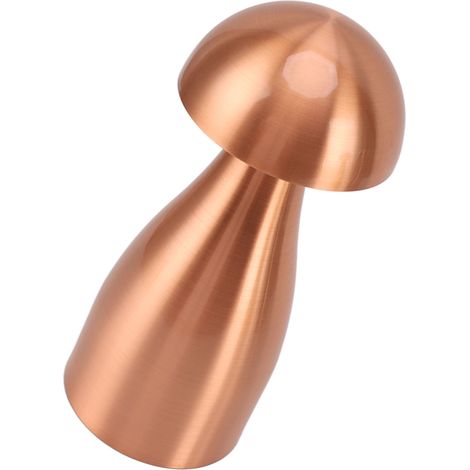 Lampe de table champignon en métal, dimmable, veilleuse décorative champignon, sans fil et rechargeable, lampe de chevet pour enfants, barre d'allaitement, or rose (1/5)
