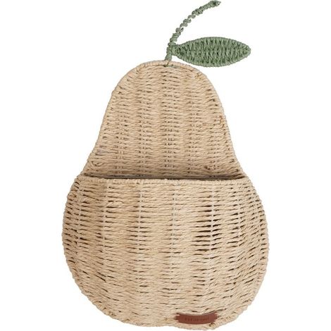 Panier de Rangement Mural en Jonc de Mer Forme Poire Décoration Naturelle et Pratique - PANGIVO (1/3)
