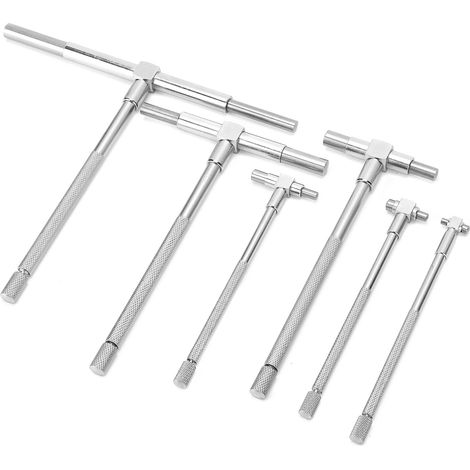 Jeu de 6 jauges de diamètre intérieur réglables en forme de T pour des mesures internes rapides des alésages (1/5)