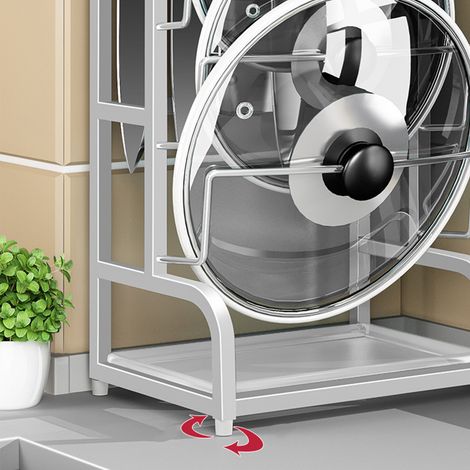 2-in-1 Deckelhalter, Messerhalter, aus Edelstahl 304, multifunktional, authentische Farbe, mit 3 Messerschlitzen und 1 Essstäbchenhalter. (1/4)