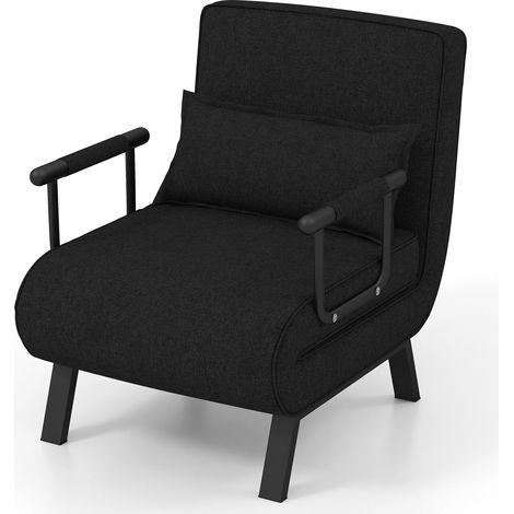 Convertible Single Folding Sofa Bed Sleep Chair 6 Positions Adjustable Backrest (1/5)