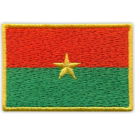 Aufnäher mit der Flagge von Burkina Faso – selbstklebende Rückseite – gestickter Aufnäher/Abzeichen/Emblem