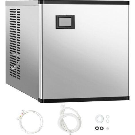 Mophorn Hochleistungs-Eismaschine für den gewerblichen Gebrauch: 237 kg Eisausbeute in 24 Stunden, automatische Reinigung, mit Edelstahl + SGCC-Konstruktion – exklusiver Kopf