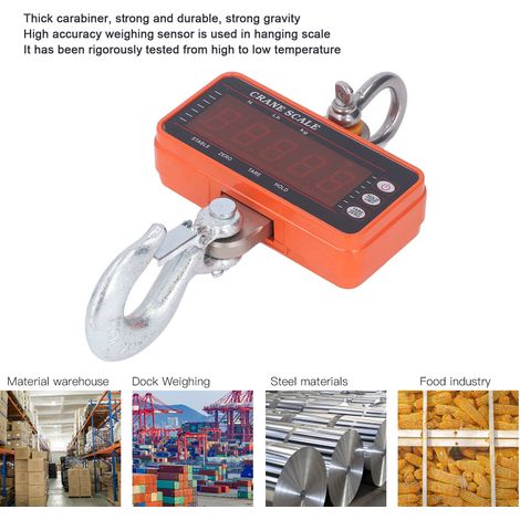 Balance de grue numérique, affichage LED à 5 chiffres, télécommande sans fil, suspension de haute précision pour charges lourdes 1500Kg 500g (1/5)