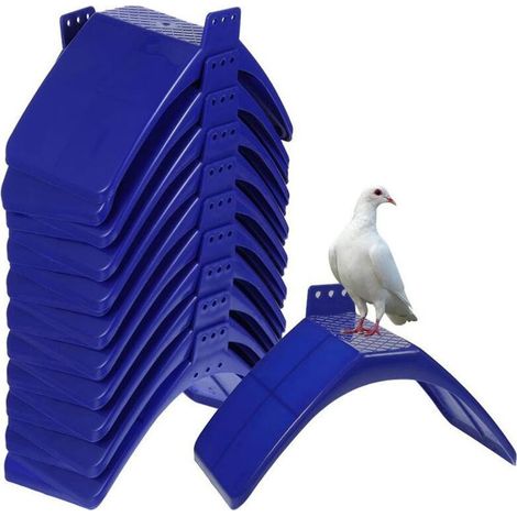 Perchoir à pigeons, surface en bois, perchoirs en plastique, grille, perchoirs à pigeons, paquet de 10 (1/5)