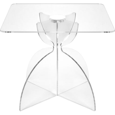 Tavolino da salotto quadrato 50x50cm in plexiglass trasparente Tessara