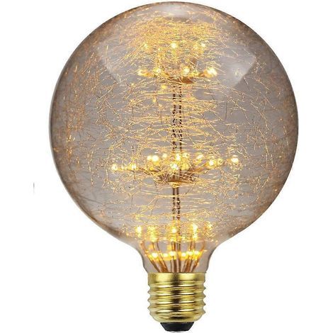 Ampoule LED, ampoule rétro, ampoule RGB, ampoule feu d'artifice en fibre de verre, lumière chaude décorative, E27 220/240V E27 (G125) (1/5)