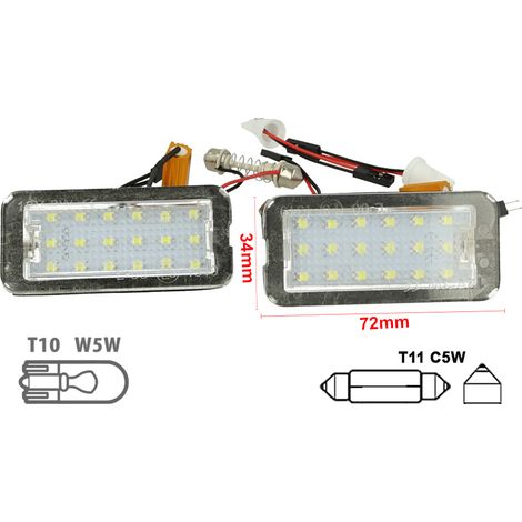Kit Luci Targa Led Fiat 500 500C 51800482 Bianco Canbus No Errore 12V Resistenza Inclusa