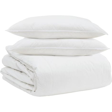 Ensemble de Duvet avec oreiller 3 pcs Blanc Plume de canard (1/5)