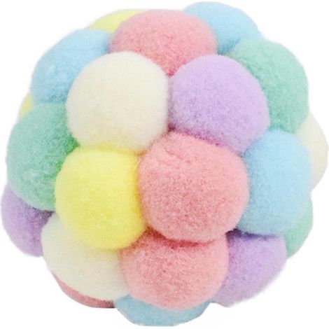 Balles colorées pour chats, balles élastiques et douces avec clochette, jouets interactifs en peluche rebondissante. (1/5)