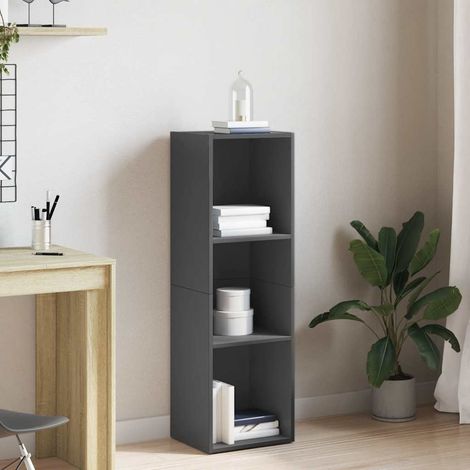 Bücherregal/TV-Schrank Hochglanz-Grau 36x30x114cm Holzwerkstoff (1/5)