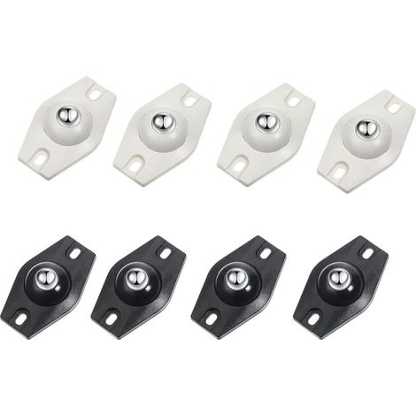 Lot de 8 roulettes pivotantes autocollantes à 360 degrés Ulisem, mini roulettes en acier et papier, adaptées à divers coffres de rangement, petits meubles et poubelles. (1/4)
