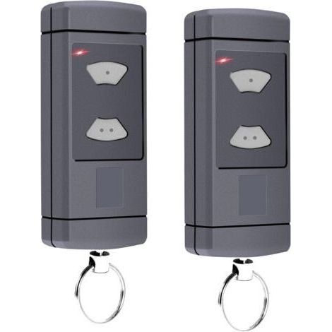 Lot de 2 émetteurs portatifs compatibles avec Hörmann - 40,685 MHz - Pour porte de garage Hörmann HSM2-40, HSM4-40, HSE2-40, HSE4-40, HS2-40, HS4-40, 2 canaux (1/5)