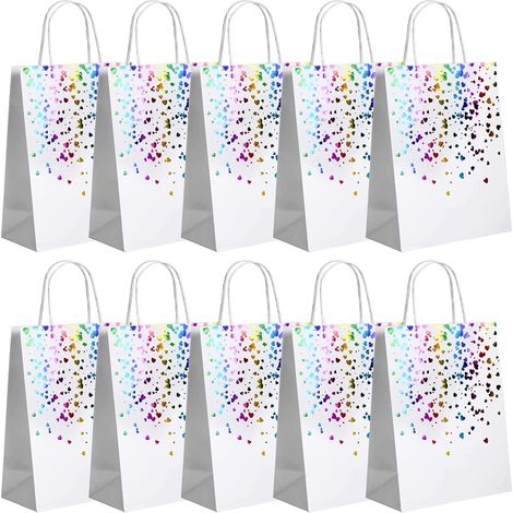 20 sacs cadeaux colorés en forme de cœur, en kraft. (1/5)