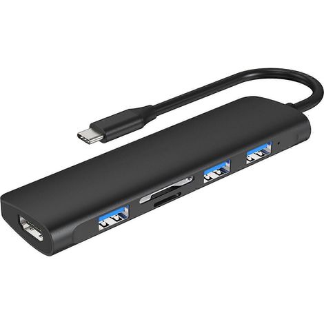 Intelligente Dockingstation, USB-C-auf-USB-3.0/2.0-Hub, SD/TF-Kartenleser, tragbare Steckdosenleiste für Computer