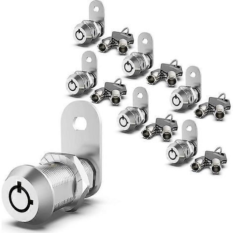 Lot de 6 verrous à came améliorés pour portes de rangement de camping-car, serrures de 5/8 pouce à clé identique pour armoires. (1/5)
