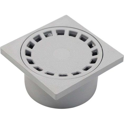 Siphon de sol avec grille ronde pour salles de bains 100 x 100 mm