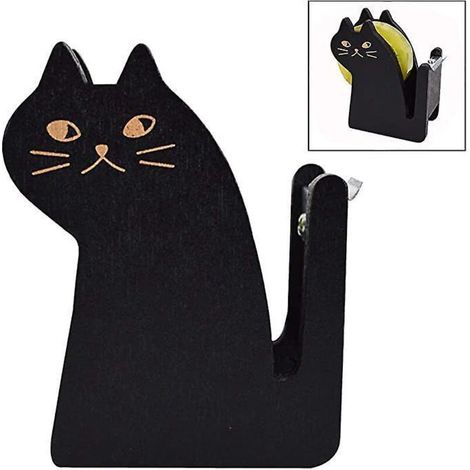 black Cat Distributeur De Ruban Cutter, Support De Ruban De Bureau Professionnel, Distributeur De Ruban Cutter, Vintage (1/5)