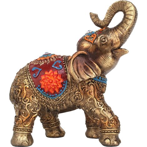 Signes Grimalt Figura De Elefante Figuras Elefante Africanas Y Elefantes Dorado 14x8x16cm 34733