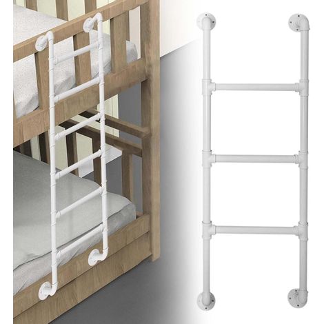 Échelle de lit superposé intérieure 3marches/4marches/5marches pour appartements en dortoir à domicile, échelle de montée de lit haut, échelle de sortie de lit mezzanine en fer forgé à fixation murale (1/5)