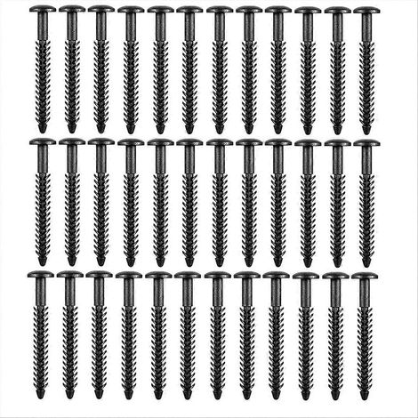 36 pièces de fixations pour volets en vinyle de 3 pouces, chevilles, vis et ancrages pour panneaux de fenêtre (noir) (1/5)