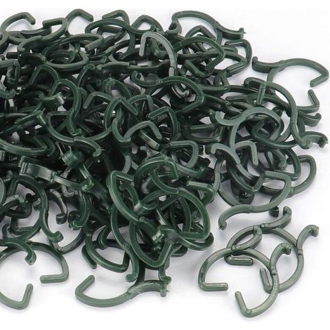 100 Pièces Clips De Vigne Végétale, 1 Taille Clips De Support pour Plantes Clips De Fixation De Vigne pour Support De Tige De Fleur De Fruit De Légume (Vert) H132 (1/5)