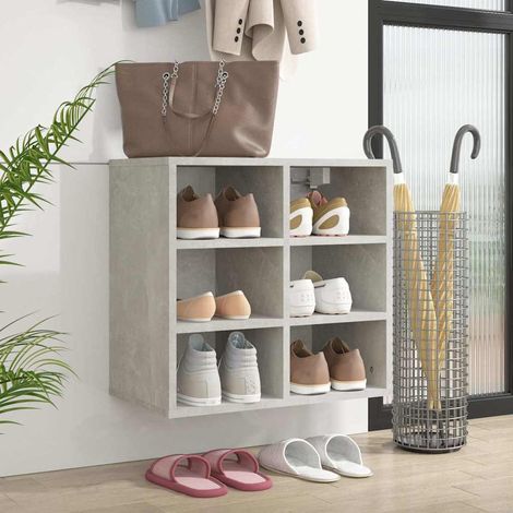 vidaXL Armoire à chaussures Gris béton 52,5x30x50 cm (1/5)