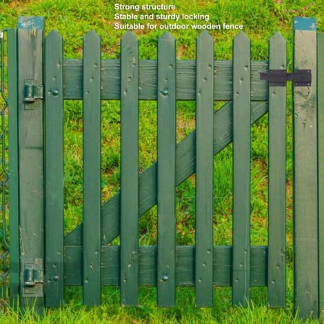 Serrure à Pivot pour Porte et Grange de Pâturage Carbon Steel - Garniture de 12 Pièces avec Trou de Cadenas pour Fermeture Sécurisée de Portillon Clôture Bois. (1/4)