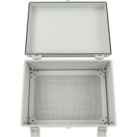 Boîte de jonction extérieure étanche en ABS gris 40 x 30 x 17 cm, couvercle à charnière, boîte électrique isolée pour jardin (1/5)