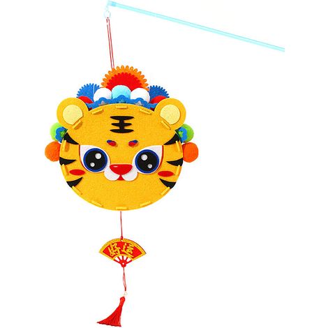 Kit DIY décoration lanterne chinoise Nouvel An lunaire, carton zodiacal, modèle tigre, pour enfants, fête du Printemps (1/5)