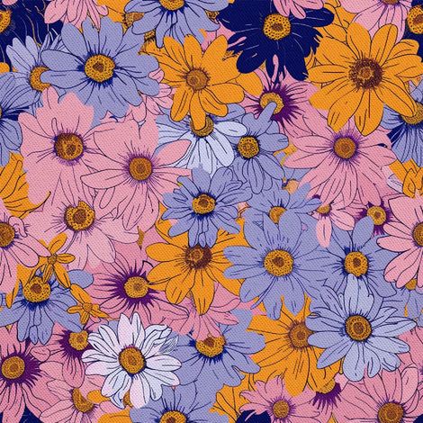 Tela Oxford para decoración de exteriores - Motivo de flores I DX5334 (1/5)