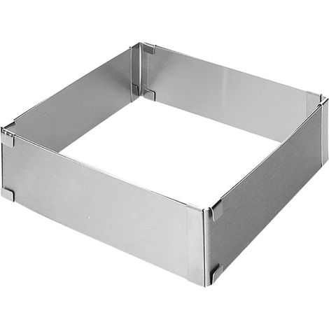 Moule À Gâteau Réglable - Anneau En Acier Inoxydable 401 - Pour Mousse Et Tiramisu - 15 x 15 À 27,5 x 27,5 Cm - Hauteur 5 Cm - 1 Pièce (1/5)