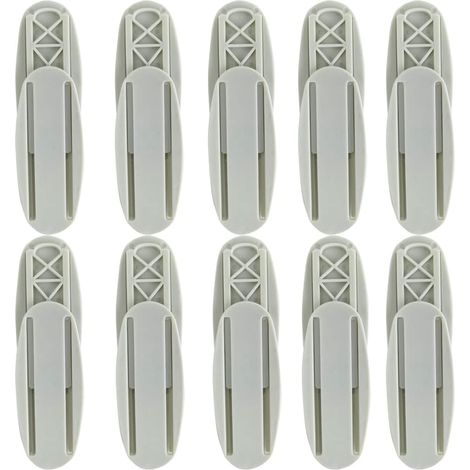 Support Mural pour Bloc multiprise，10 Pcs Auto-adhésif Multiprise Fixator Support de Bande de Puissance pour Télécommande, Routeur, Bureau WhiteWhite