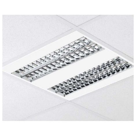 Plafonnier encastré fluo 4X14W pavé 600X600mm avec tubes T5 4000K et ballast elec HF OMEGA2 THORN EUROPHANE 96241318