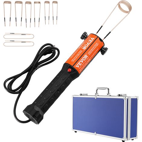 VEVOR Kit de Chauffage a Induction Magnetique 1 kW, Appareil de Chauffage par Induction Portatif, Chauffe-Boulon a 8 Bobines, Chauffage sans Flamme, pour Retirer les Boulons et Ecrous Rouilles