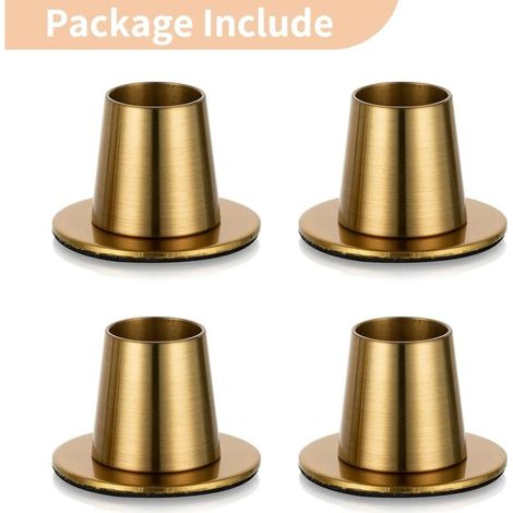 Portacandele dorati da 4 pezzi - Portacandele tealight, Portacandele conici in metallo, Centrotavola per feste, Decorazioni per caminetti, Decorazioni per la tavola di Natale, Decorazioni per matrimon (1/4)