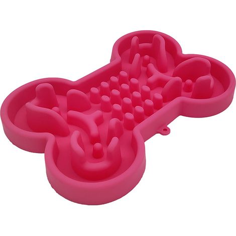 Bone Shape Pet Feeder Silicone Anti-étouffement Gamelle Pet Supplies Chien Chiot(Rouge grand: 33235.5CM) (1/5)