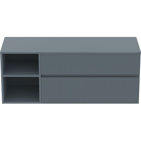 Ideal Standard Finesse - Mobiletto da lavabo, 140x51x56 cm, 2 cassetti, Ribbed Matt ashblue E3439UQ (1/5)