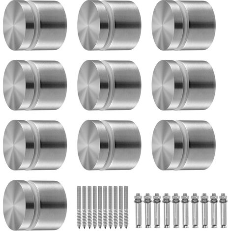 Pince à verre ronde pour garde-corps en verre trempé de 8 à 12 mm, 10 pcs, pince de montage de verre en acier inoxydable 316, support d'étagère pour balcon, jardin, piscine, escalier, argent (1/5)