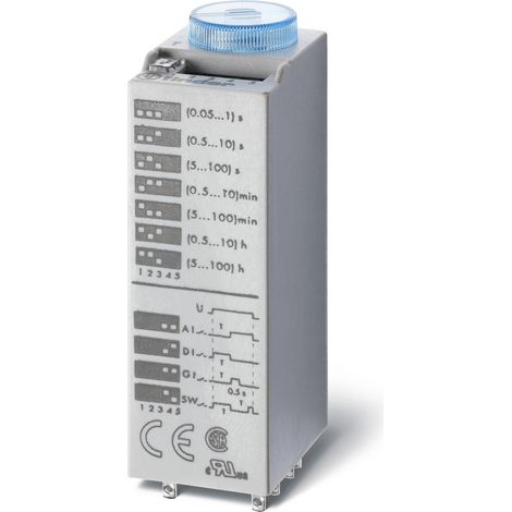 Tempo embrochable 4 fonctions 3RT 10A 12V AC DC de 0,05s à 100h FINDER 850300120000PAS