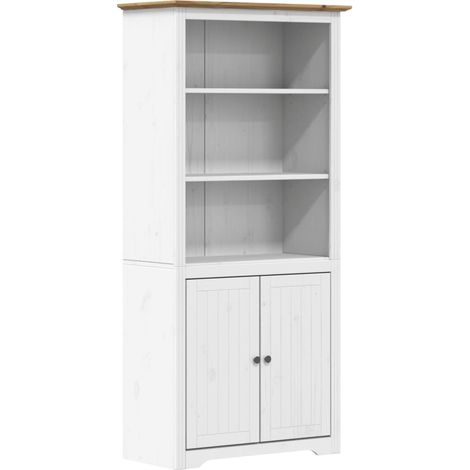 Maison Exclusive - Libreria BODO 82x40x173 cm Legno Massello Pino Bianco e Marrone (1/5)