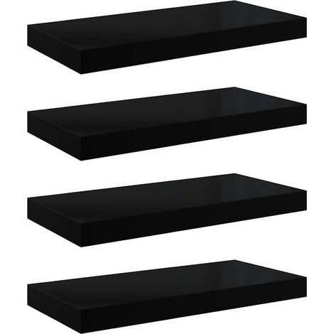 Maison Exclusive - Schweberegale 4 Stk. Hochglanz-Schwarz 50x23,5 (1/5)