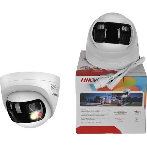 Caméra IP Réseau, Résolution 8MP, Angle Large de 180°, Lumière blanche (1/2)