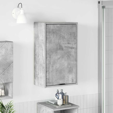 Meuble de salle de bain mural avec portes Gris béton 39 x 23,5 x 65 cm - PANGIVO (1/5)