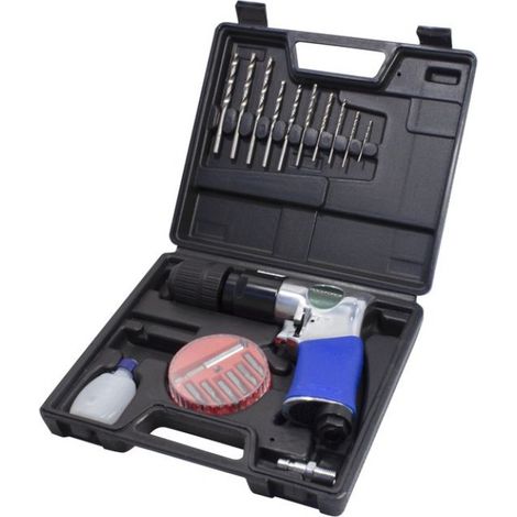 TRAPANO PNEUMATICO AUTOCONTROLLANTE ROCKFORCE + PUNTE + SET DI PUNTE DA TRAPANO DA 20 PEZZI