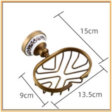 Porte-savon de douche, porte-savon en laiton antique, support de savon de douche, porte-savon mural doré (1/3)