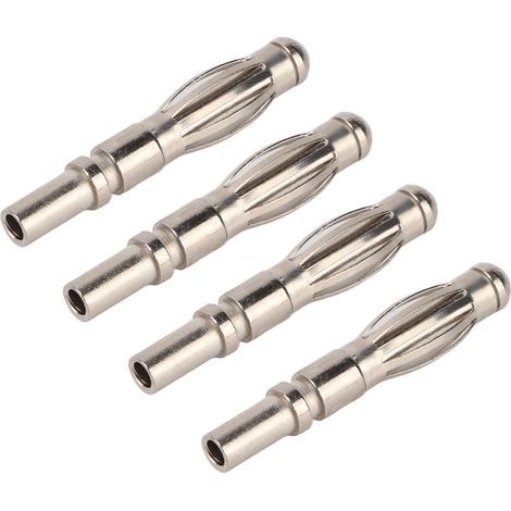 Lot de 20 fiches bananes mâles 4 mm (21.120) plaquées cuivre-nickel pour instruments électroniques (1/5)