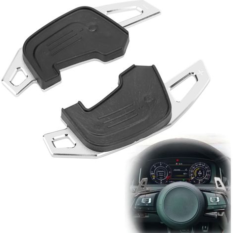 Palette comandi estensione per volante - Lamando GTS / Sagitar GLI - Alluminio argento, 2 pezzi (1/5)