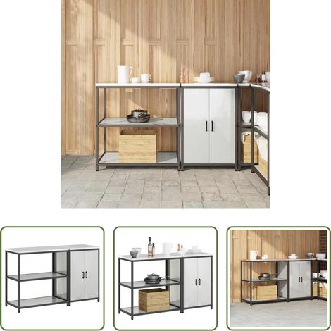 vidaXL Küchenorganisation - Aufbewahrungsset für die Küche 2 pcs Silber Verzinkter Stahl (1/5)